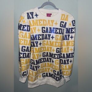 EUC • QOS • QUEEN OF SPARKLES • ROYAL BLUE & YELLOW GAMEDAY DRESS • SIZE XS